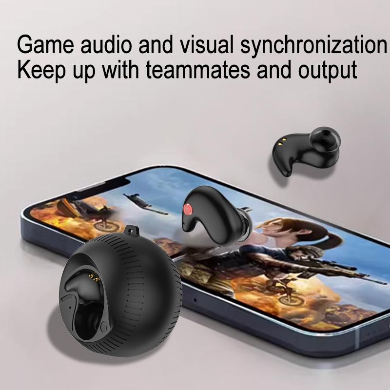 Coconut Ball Bluetooth Earphones with Charging Case - Black