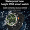 Waterproof Smart Watch With Flashlight Banknote Detector And Compass - Steel Band