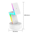 3 In 1 Rgb Light Magnetic Phone Holder With Wireless Charging - White