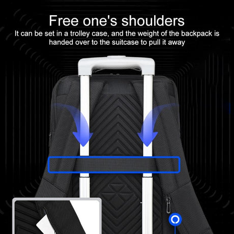 18 Inch Waterproof Double Shoulder Backpack With Usb Black