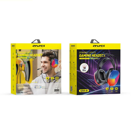 2M Luminous Wired Headphones Awei Gm-11 - Black