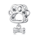 925 Sterling Silver Oxidized Paw Print Bracelet