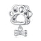 925 Sterling Silver Oxidized Paw Print Bracelet