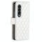 For Samsung Galaxy Z Fold4 5G Diamond Lattice Flip Wallet Case - Black