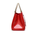 Patent Leather Shoulder Bag For Women - Glue Closure - White