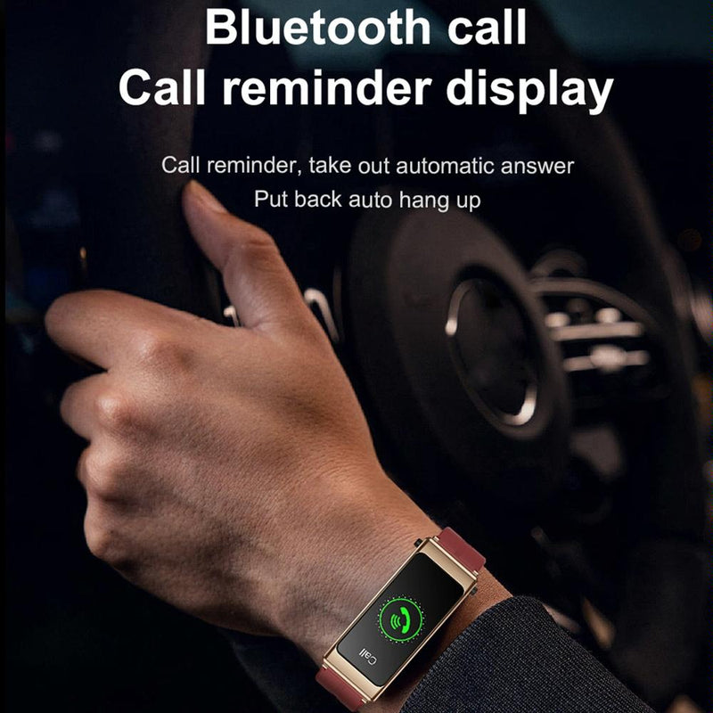 1.14 Inch Steel Band Earphone Detachable Smart Watch Support Bluetooth Call - Black