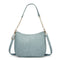 Adjustable Leather Crossbody Bag Large Capacity - Blue
