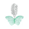925 Sterling Silver Platinum Plated Zircon Butterfly Glass Pendant