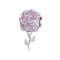 925 Sterling Silver Platinum Plated Zircon Flower Beads