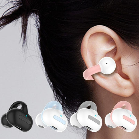 Wireless Single Ear Clip-on Bluetooth Earphone - M-s8 - Black