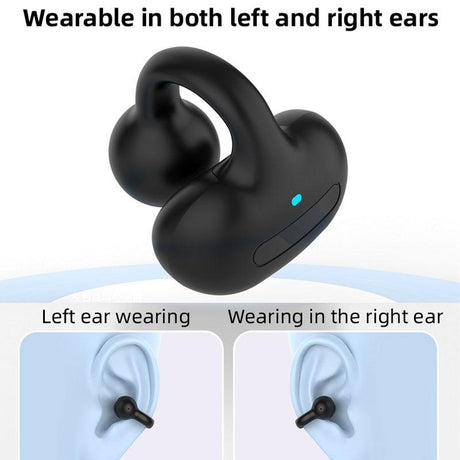 Wireless Single Ear Clip-on Bluetooth Earphone - M-s8 - Black