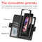 For Samsung Galaxy Z Fold4 5G Litchi Pattern Case With Pen And Card Slots - 4 - Black