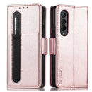 For Samsung Galaxy Z Fold4 5G Litchi Pattern Case With Pen And Card Slots - 4 - Black