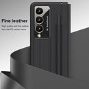 For Samsung Galaxy Z Fold4 5G Full Coverage Pc Case With Pen - Light Brown