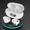 Wireless Noise-cancelling Bluetooth Earbuds with Led Display - White