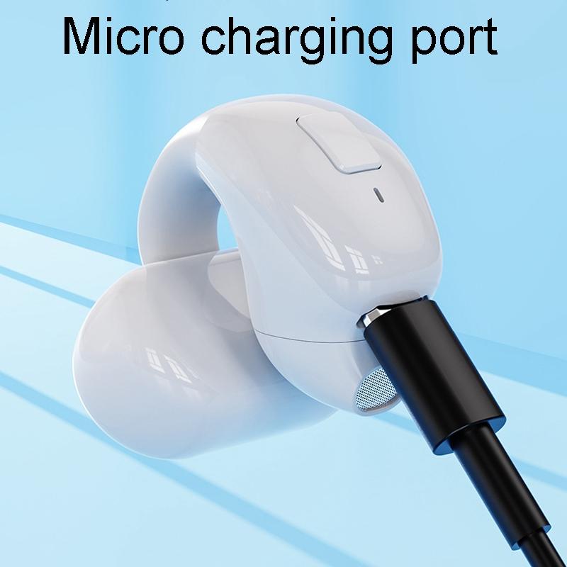 Wireless Clip-on Bluetooth Earphone for Sports and Gaming - Black