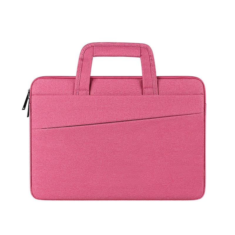 13.3 Inch Multi-Compartment Waterproof Laptop Briefcase With Storage Sleeve - Rose Pink