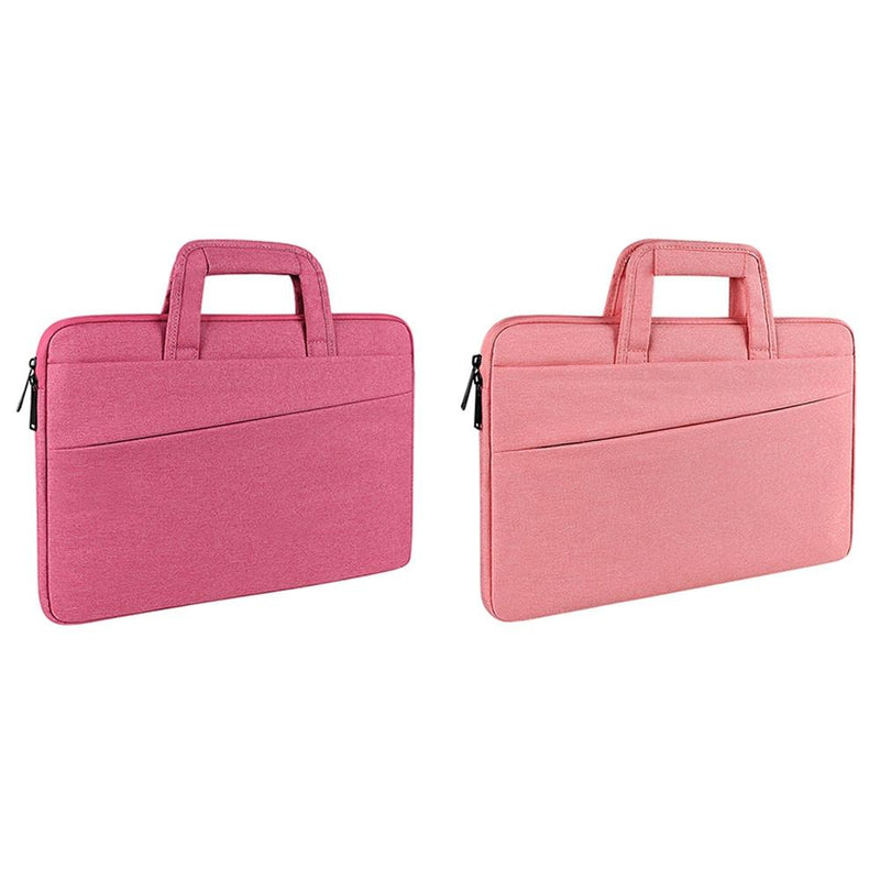 13.3 Inch Multi-Compartment Waterproof Laptop Briefcase With Storage Sleeve - Rose Pink