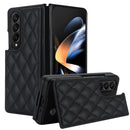 Foldable Full Coverage Double Buckle Pu Phone Case for Samsung Galaxy z Fold 4 - Black