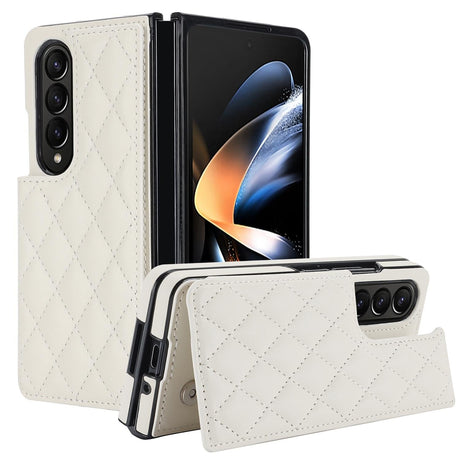 Foldable Full Coverage Double Buckle Pu Phone Case for Samsung Galaxy z Fold 4 - Black