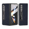 Cross Texture Leather Phone Case with Holder for Samsung Galaxy z Fold 4 5g - Black