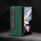 Cross Texture Leather Phone Case with Holder for Samsung Galaxy z Fold 4 5g - Black