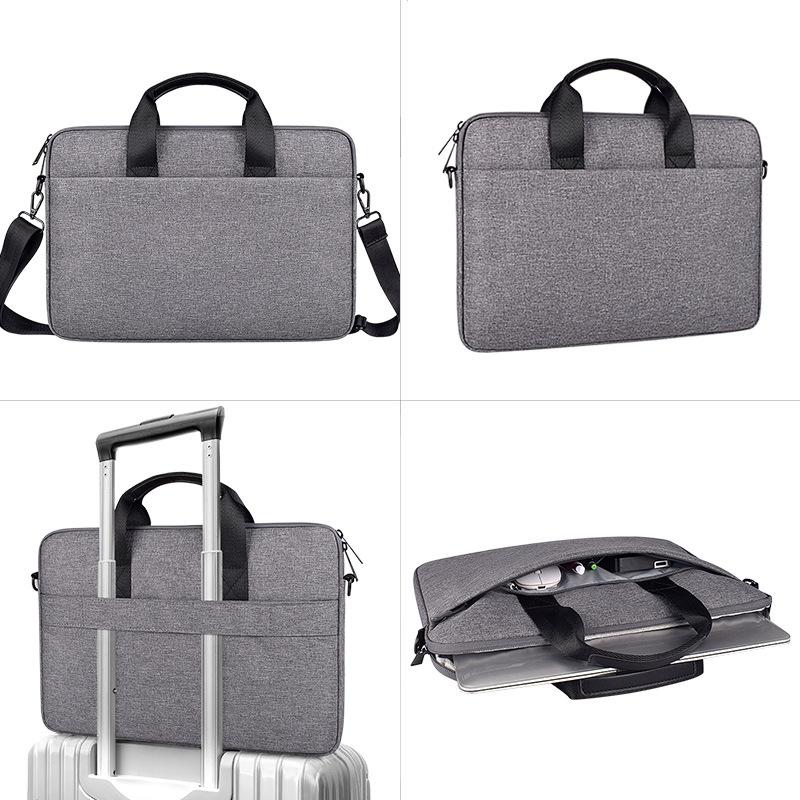 14.1-15.4 Inch Portable Laptop Bag with Single-shoulder Strap - Grey