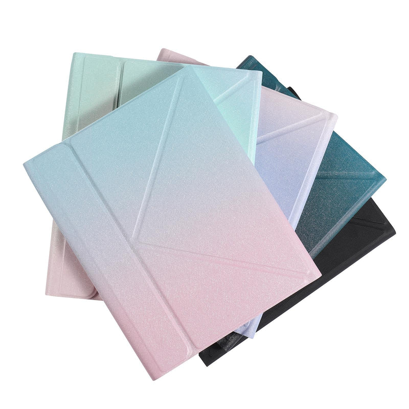 10.2 / 10.5 Inch Bluetooth Keyboard Tablet Case With Triangle Holder & Pen Slot - Black Diamond Pattern