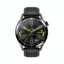 1.36 Inch Round Screen Bluetooth Smart Watch With Leather Strap - Black