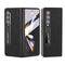 For Samsung Galaxy Z Fold4 5G Leather Phone Case With Holder - Litchi Texture - Black