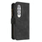 For Samsung Galaxy Z Fold4 5G Leather Zip Wallet With Rhombus Texture - Black