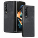 For Samsung Galaxy Z Fold4 5G Pu Back Cover - Solid Colour - Brown
