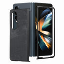 For Samsung Galaxy Z Fold4 5G Pu Back Cover - Solid Colour - Brown
