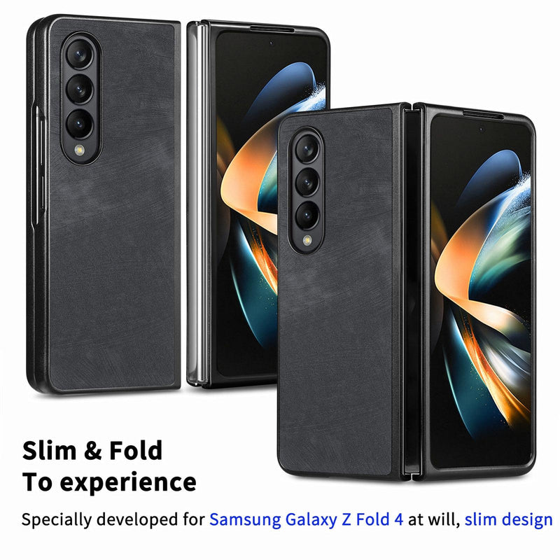 For Samsung Galaxy Z Fold4 5G Pu Back Cover - Solid Colour - Brown