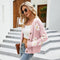 Autumn And Winter Female Knitted Cardigan College Style Sweater Jacket - Pink - M