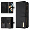 For Samsung Galaxy Z Fold4 5G Litchi Texture Zip Wallet - Black