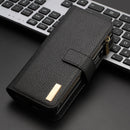For Samsung Galaxy Z Fold4 5G Litchi Texture Zip Wallet - Black