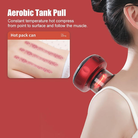 12-Speed Electric Cupping Massage Device Fast Charging - Blue