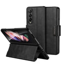 For Samsung Galaxy z Fold4 5G Magnetic Snap Leather Flip Case - All-inclusive - Black