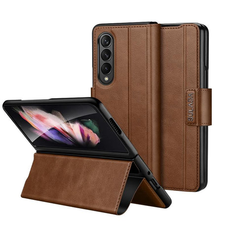 For Samsung Galaxy z Fold4 5G Magnetic Snap Leather Flip Case - All-inclusive - Black