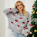 Autumn And Winter Christmas Ladies Sweater Sheath Knit Top - Pink - M