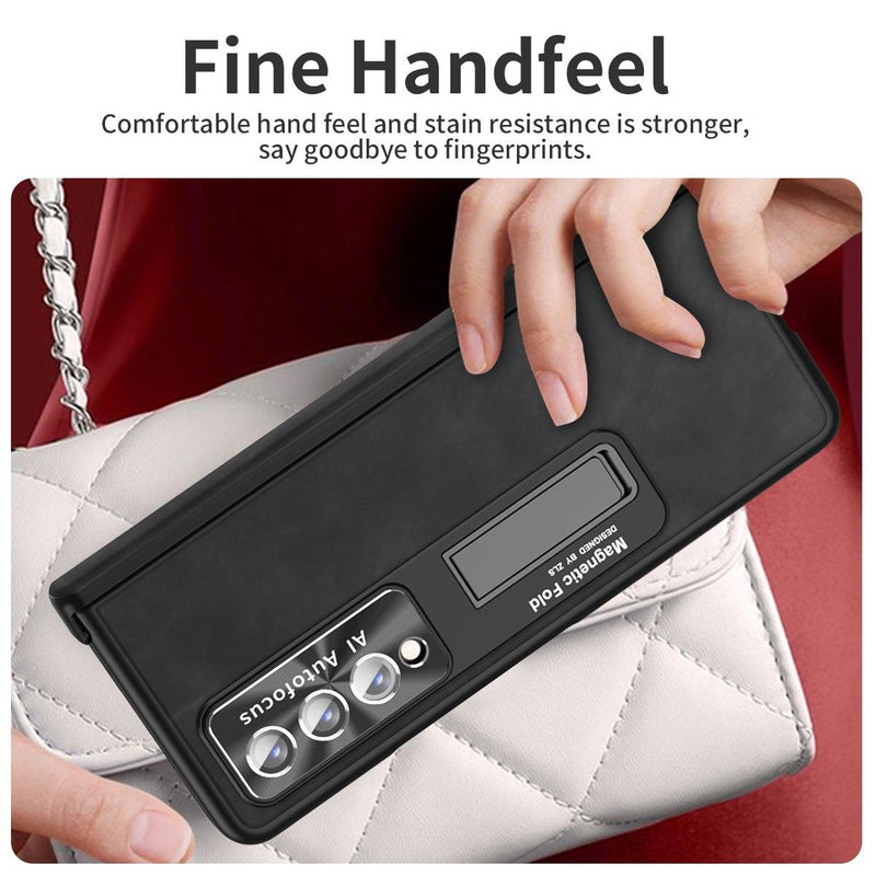 For Samsung Galaxy Z Fold4 5G Napa Texture All-In-One Phone Case - White