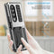 For Samsung Galaxy Z Fold4 5G Shockproof Metal Case With Holder - Black