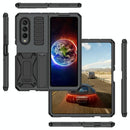 For Samsung Galaxy Z Fold4 5G Shockproof Metal Case With Holder - Black