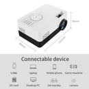 Mini Led Projector With Tripod Mount - Supports Av / Hdmi / Usb / Tf - 1080P Hd - Black White