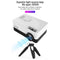 Mini Led Projector With Tripod Mount - Supports Av / Hdmi / Usb / Tf - 1080P Hd - Black White