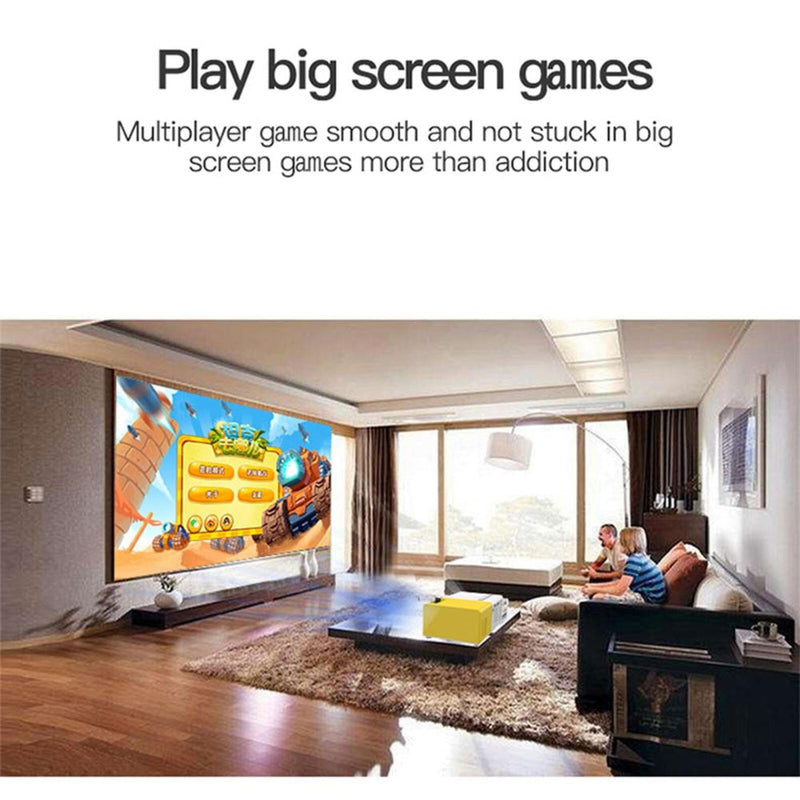 Portable Mini Led Home Theater Projector - 15 Ansi Lumens 1920X1080P - Yellow White