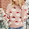 Autumn And Winter Christmas Ladies Sweater Sheath Knit Top - Pink - Xl