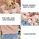 Autumn And Winter Christmas Ladies Sweater Sheath Knit Top - Pink - Xl