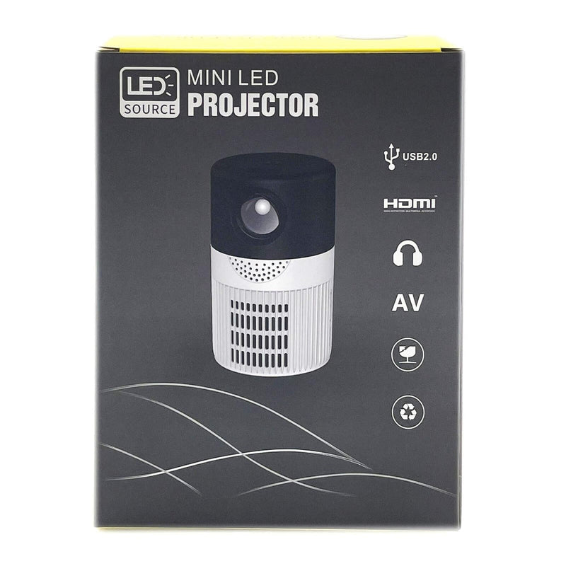 3000 Lumens Mini Projector With 100 Inch Screen - Grey Yellow